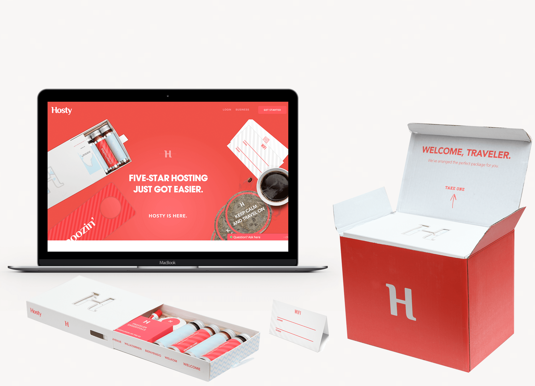 Hosty Club hospitality website and welcome kit system