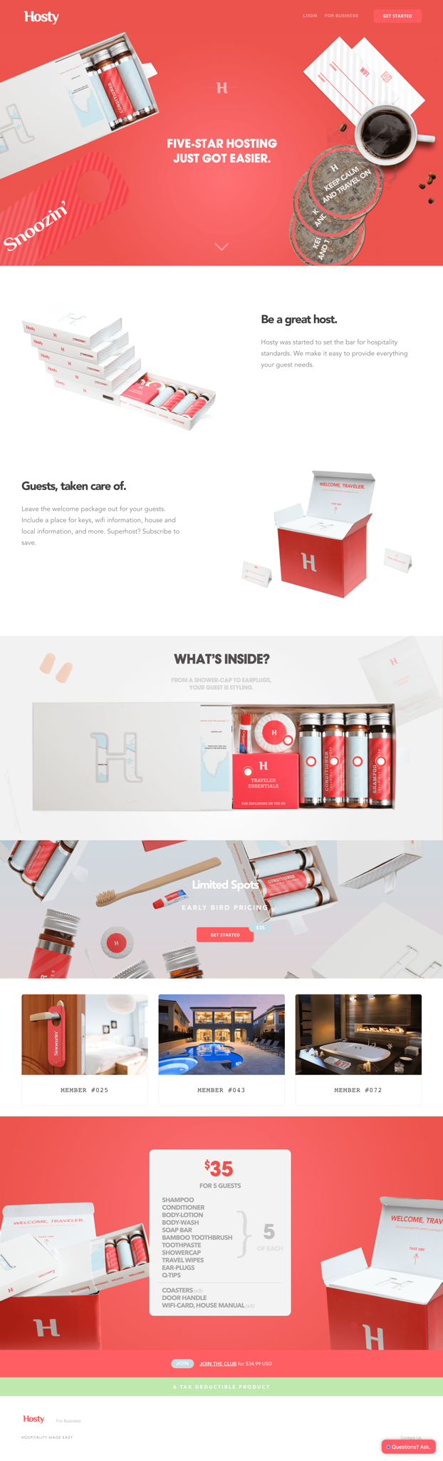 Website product screen