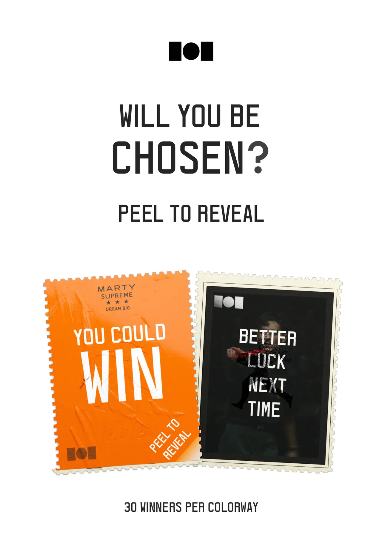 Marty Supreme - peel-to-reveal scratch ticket