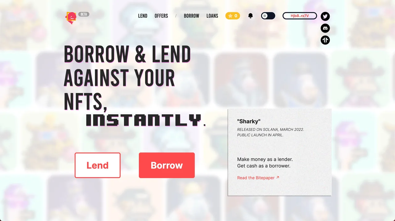 SharkyFi landing page
